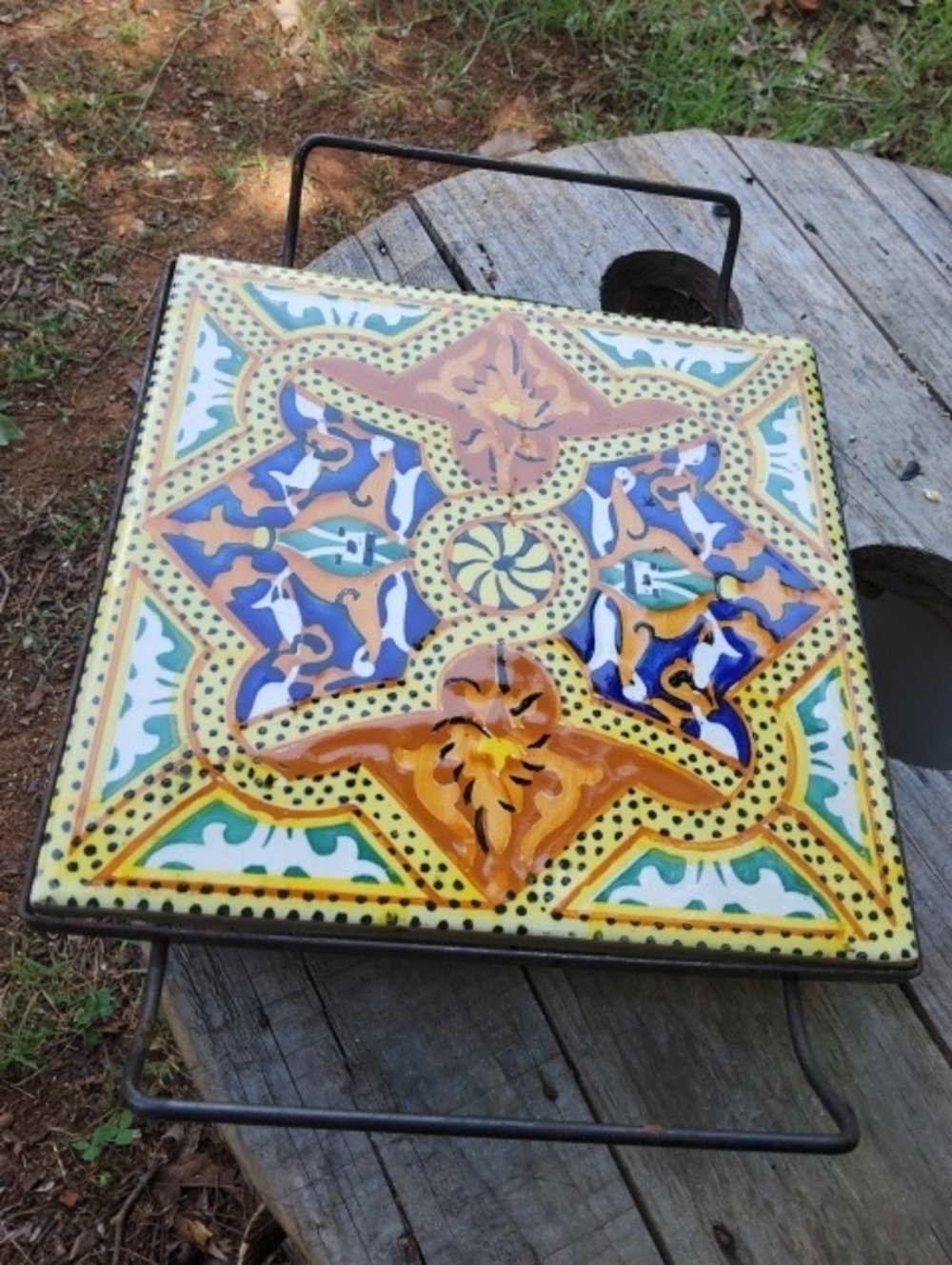 Cermic Trivet & Holder Spain. Vintage
